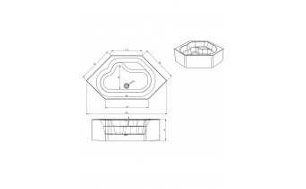 Акрилова ванна Riho Winnipeg Plug & Play 145x145, кутова + ніжки (BD73005)