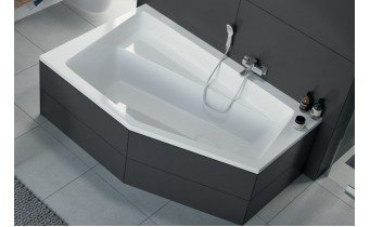 Ванна акрилова асиметрична Excellent Vesper 160x100 см, Лівостороння (WAEX.VEL16WH)