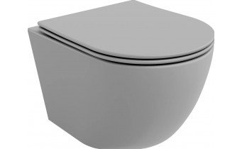 Унітаз безобідковий Mexen Lena Rimless з тонким сидінням soft-close, Duroplast Super Slim, світло-сірий матовий Унітаз безобідковий Mexen Lena Rimless з тонким сидінням soft-close, Duroplast Super Slim, світло-сірий матовий