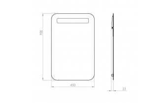 Дзеркало з LED підсвіткою у ванну Elita Small 45, 45x70x2,3 см (168048)
