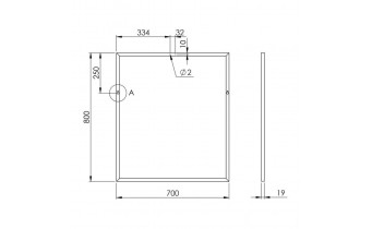 Прямокутне дзеркало у ванну Elita Rama 70/80 Black 19 мм, 70x80x1,9 см (168409)