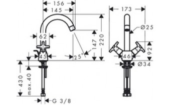 Змішувач для умивальника Hansgrohe Logis Classic 150 хром (71270000)