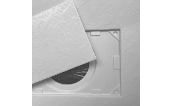 Душовий піддон конгломерат SMC, квадратний Besco Vexo White UltraSlim 90x90x3,2 см, Білий матовий, із структорованою поверхнею