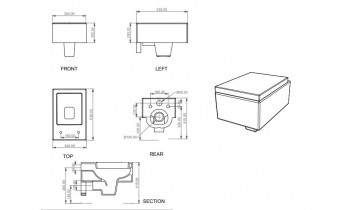 Підвісний унітаз GSG BOX 53 см glossy Pergamon (BXWCSO013)