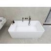 Окремостояча ванна з мармуру, каменю Dremex Glow 160x73x59,5 см, Gelcoat, білий матовий + сифон + лита полиця під аксесуари для ванни Окремостояча ванна з мармуру, каменю Dremex Glow 160x73x59,5 см, Gelcoat, білий матовий + сифон + лита полиця під аксесуари для ванни