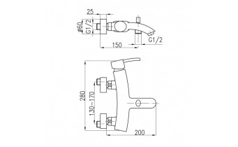 Змішувач для ванни Armatura Diament (4104-010-00)