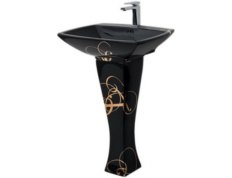 Підвісний умивальник ArtCeram Jazz, gold lettering black (JZL0030306)