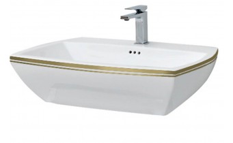 Підвісний умивальник ArtCeram Jazz, gold stripes (JZL0050111) Підвісний умивальник ArtCeram Jazz, gold stripes (JZL0050111)