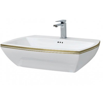 Підвісний умивальник ArtCeram Jazz, gold stripes (JZL0050111) Підвісний умивальник ArtCeram Jazz, gold stripes (JZL0050111)