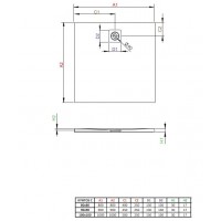 Душовий піддон з каменю Kyntos C 80x80 см бежевий, cashmere (HKC8080-84)