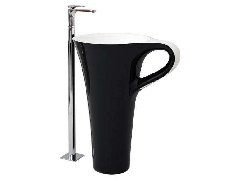 Підлоговий умивальник ArtCeram Oneshot cup, black white (OSL0040150)