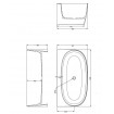 Пристінна ванна Omnires Valencia M+ 158x86 см, біла глянцева (VALENCIAWPBP)
