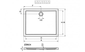 Душовий піддон Riho Zurich 248 800х800, білий (DA56)