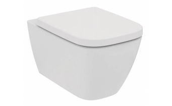 Безобідковий підвісний унітаз + Slim кришка Ideal Standard I.Life, 54x36 см, білий глянець (T461401/T468301) Безобідковий підвісний унітаз + Slim кришка Ideal Standard I.Life, 54x36 см, білий глянець (T461401/T468301)
