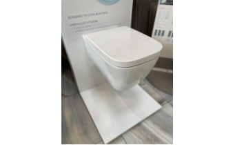Безобідковий підвісний унітаз + Slim кришка Ideal Standard I.Life, 54x36 см, білий глянець (T461401/T468301)