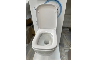 Безобідковий підвісний унітаз + Slim кришка Ideal Standard I.Life, 54x36 см, білий глянець (T461401/T468301)