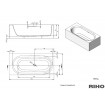 Ванна Riho Madrid окремостояча 180x86 см (BS40) Ванна Riho Madrid окремостояча 180x86 см (BS40)