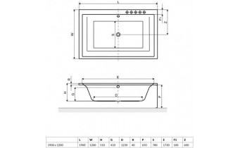 Акрилова ванна для двох осіб Radaway Itea Lux 190x120 см + ніжки (WA1-29-190x120U)