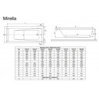 Ванна акрилова Radaway Mirella 175x70 см + ніжки (WA1-48-175x070)