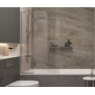Душова шторка для ванни, нерухома Wave Glass Sandra 90x150 см, на 2 секції, прозоре скло, профіль хромований