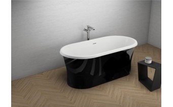Ванна Polimat Amona New 150х75 чорна + ніжки (00058)