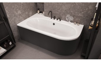 Панель для ванни Besco Avita 160 R/L Black / Чорна,+ кріплення до панелі, екран для ванни (OAV-160-NSC)