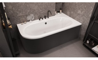 Панель для ванни Besco Avita 160 R/L Black / Чорна,+ кріплення до панелі, екран для ванни (OAV-160-NSC)