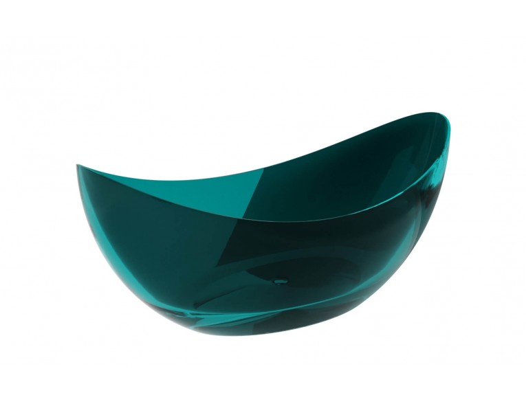 Ванна овальна окремостояча з матеріалу ResiCast Besco Axya Ocean Breeze 180x80x75 см, + сифон Chrome, Прозора ванна, зелена (WAA-180-OBC)