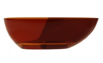 Ванна овальна окремостояча з матеріалу ResiCast Besco Xara Earth Rust 160x75x55 см, біла решітка, Охра, коричнево-червона, прозора ванна (WAX-160-ERW)