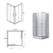 Душова кабіна Besco Modern 80x80x165, графітне скло (MK-80-165-G) Душова кабіна Besco Modern 80x80x165, графітне скло (MK-80-165-G)