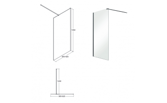 Душова кабіна Besco Aveo Black 90x195, прозоре скло (AVB-90-195C)