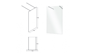 Душова кабіна Besco Aveo Due Black 130x195, прозоре скло (ADB-130-195C)