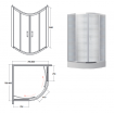 Душова кабіна Besco Modern 80x80x165, скло з ефектом морозу (MP-80-165-M)