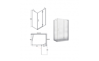 Душова кабіна Besco Viva 120x80x195 R, прозоре скло (VPP-128-195C)