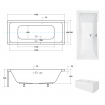 Ванна акрилова Besco Quadro 170x75, пряма (WAQ-170-PK)
