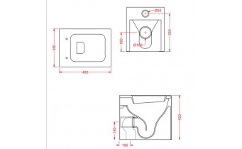 Підлоговий унітаз ArtCeram Block, matt white (BKV0020500)