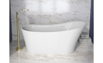 Окремостояча акрилова ванна Besco Calima 170x74 з сифоном click / clack, чорний (WAS-170-CCZ)