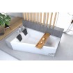 Ванна акрилова для двох осіб Besco Intima Duo / Інтіма Дуо 170x125 см L, Лівостороння, асиметрична з білою панеллю + два чорних підголівника + посилені ніжки (WAID-170-NL-WH)