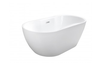Окремостояча акрилова ванна Besco Navia 160x80 з сифоном click / clack, чорний (WAS-160-NCZ)