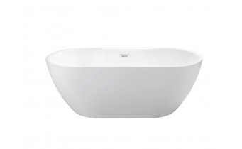 Окремостояча акрилова ванна Besco Navia 160x80 з сифоном click / clack, чорний (WAS-160-NCZ)