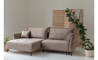 Кутовий диван розкладний Фаворит / Favorite, 263x170 см, кут 7, бежевий, колір та тканину можна обрати (FR-K11)