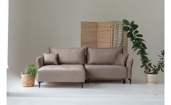 Кутовий диван розкладний Фаворит / Favorite, 263x170 см, кут 7, бежевий, колір та тканину можна обрати (FR-K11)