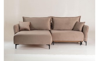 Кутовий диван розкладний Фаворит / Favorite, 263x170 см, кут 7, бежевий, колір та тканину можна обрати (FR-K11)
