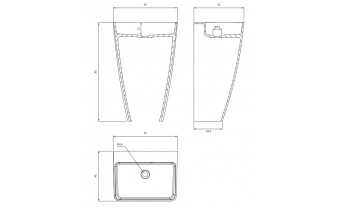 Окремостоячий умивальник Omnires Parma M+ 55x43 см, білий глянцевий (PARMAUWBOBP)