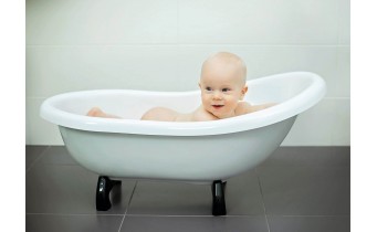 Окремостояча акрилова ванна для немовлят, новонароджених дітей Besco Otylia Baby 85x47 см біла + ніжки (WBO)