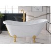 Окремостояча акрилова ванна Besco Otylia 160x77 + ніжки золоті (WKO-160W+ZL) Окремостояча акрилова ванна Besco Otylia 160x77 + ніжки золоті (WKO-160W+ZL)