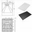 Душовий піддон конгломерат SMC, прямокутний Besco Vexo White UltraSlim 100x80x2,6 см, Білий матовий, із структорованою поверхнею