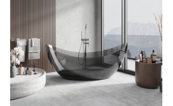 Окремостояча ванна прозора овальна Vea 180x80x75 см, Чорна - прозора ванна