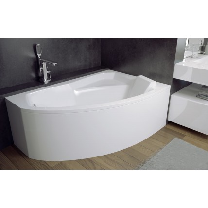 Ванна акрилова Besco Rima 130x85 R, Правостороння, асиметрична з панеллю (екраном)