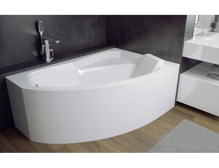 Ванна акрилова Besco Rima 130x85 R, Правостороння, асиметрична з панеллю (екраном)